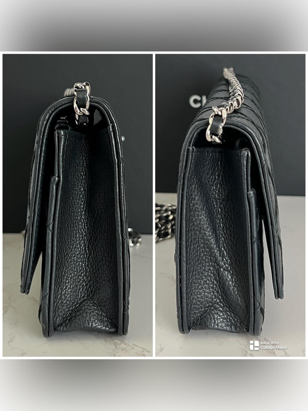 Chanel Whipstitch Wallet on Chain WOC in Black Calfskin and Silver Tone Hardware - Picture 10 of 16